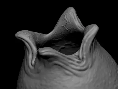 3D PRINTABLE OPEN ALIEN EGG OVOMORPH FLAT BOTTOM 3D print model