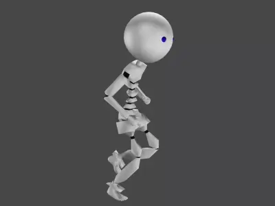 Robot rigged animated 3D model