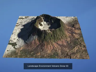 Landscape Environment Volcano Snow Volume 01 3D Model Pack