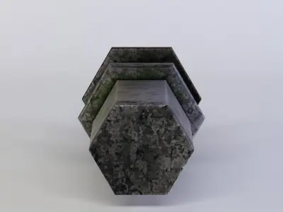 Small grey tower Low-poly 3D model