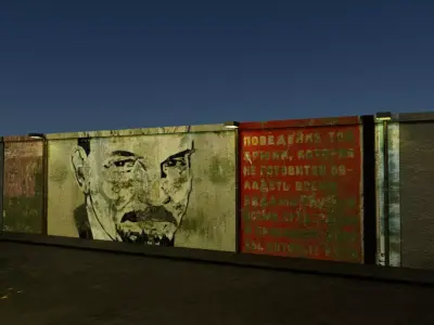 Soviet union street Low-poly 3D model