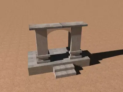 Rock Gate  Low-poly 3D model