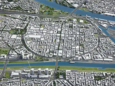 Mannheim Heidelberg Low-poly 3D model