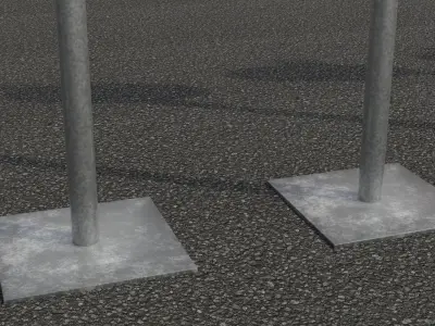 Tokyo Road Sign  Traffic  Road Closed Low-poly 3D model
