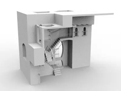 M C Escher Relativity 3D model