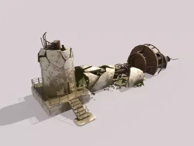 Destroyed Lighthouse  3D model