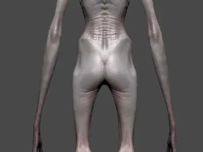 SCP-096 creature with long arms and legs Low-poly 3D model