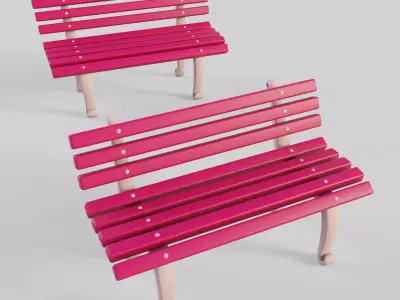 Cartoon Bench 7 3D model