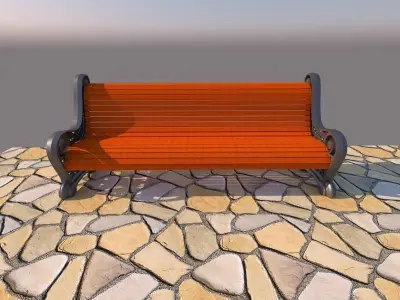 bench orange 3D model