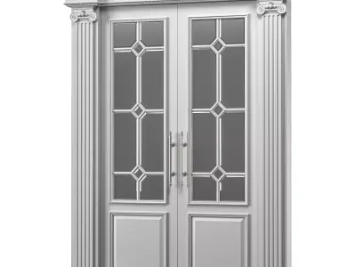 blk wood classcial door art 103 3D model