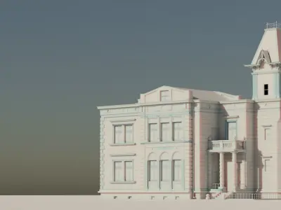 Eastern European Building 005 Low-poly 3D model