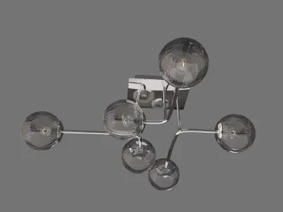 Wunberlight modern wall light with five glass balls 3D model