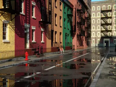 City Street 3d Scene 3D model