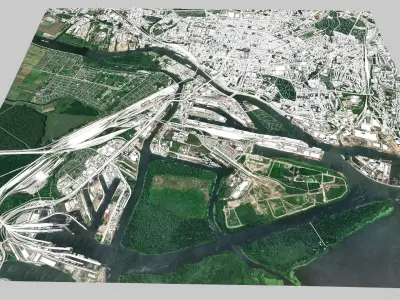 Cityscape Szczecin Poland 3D model