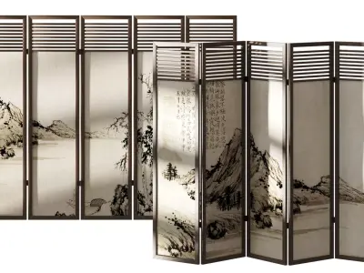 Chinese style screen 3D model