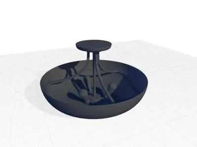 Farrell Light Simple Bowl Semi Flush Mount 3D model