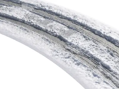 Snowy asphalt road 2 3D model