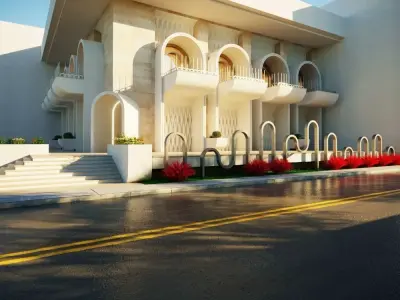 3D Architectural Model  Islamic Bank Low-poly 3D model