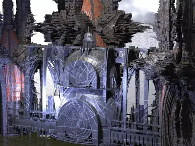Knights Templar Sci Fi Tower Bridges 3 3D model