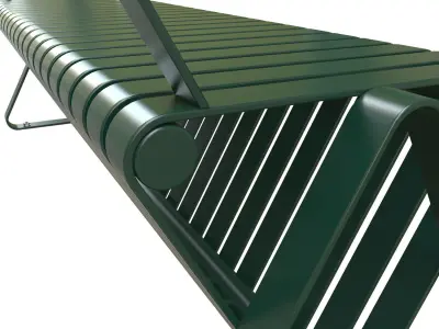 Outdoor Steel Bench Rib Design 3D model
