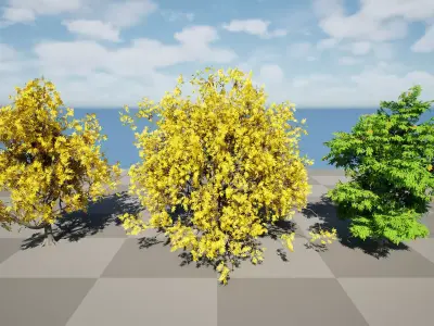 North American Honey Locust Tree Low-poly 3D model