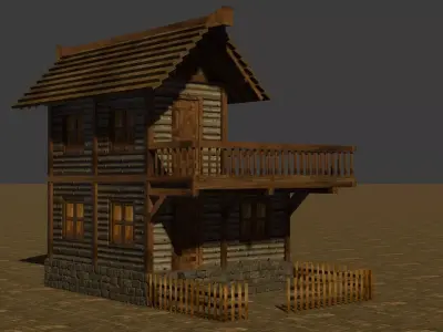 Medieval house seven 4 Low-poly 3D model