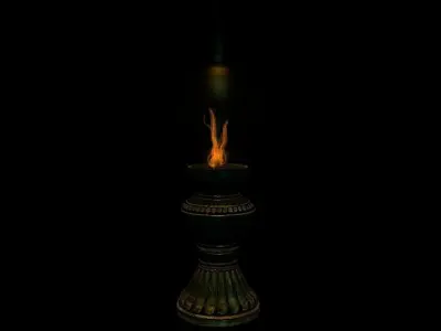 Oil lamp - low and highpoly 3D model