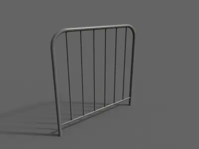 PBR Pedestrian Guard Rail Grey V2 Low-poly 3D model