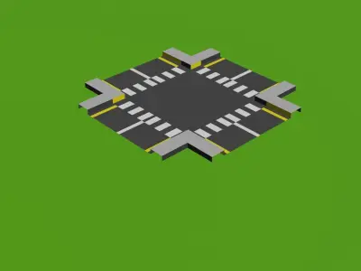 Road Pack 3D Model Low-poly 3D model