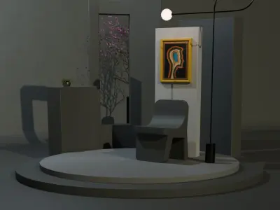 Abstract Minimal Scene - Blender Interior Setup 3D model