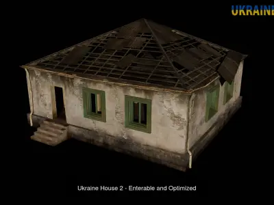 Ukraine House Pack - Enterable and Optimized lowpoly 3d models