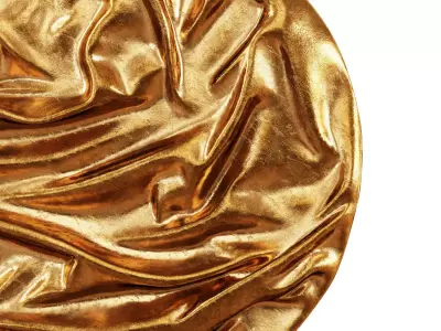 Decorative plaster round panel gold paint 3D model