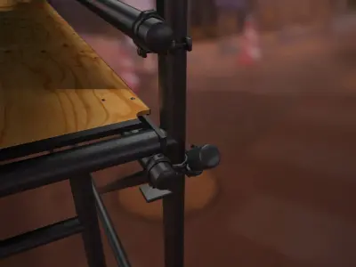 Modular W-Style Scaffolding Pack Low-poly 3D model