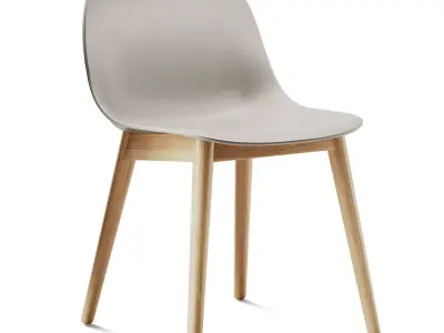 Muuto Fiber Chair and Soft Cafe Table 3D model