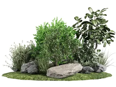 Stone and Bush Pack 23 3D model