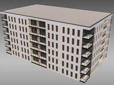 Apartment Building 007 3D model