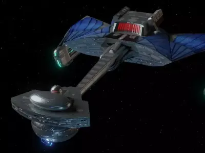 Romulan Stormbird D-7 Variant Cruiser from Star Trek Lore Low-poly 3D model