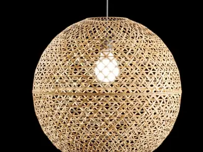 Kaseberga rattan pendant Lamp by IKEA 3D model