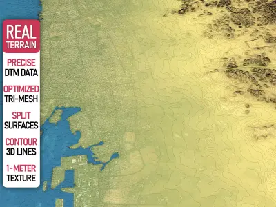 Jeddah - Topography Terrain Low-poly 3D model