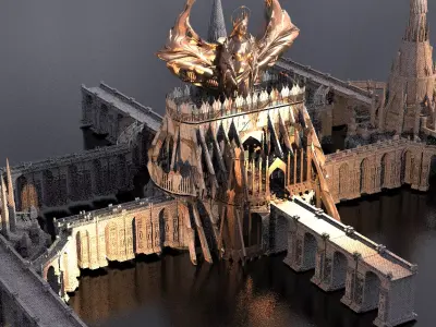 Round Table Kamelot Halls Kitbash 1 Fantasy 3D model