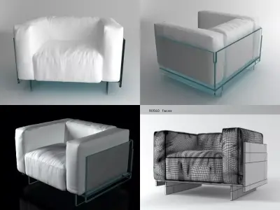 Crystal armchair 3D model