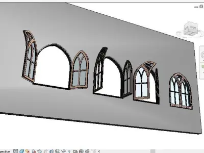 3d GOTHIC CASEMENT ROTATED 3D model
