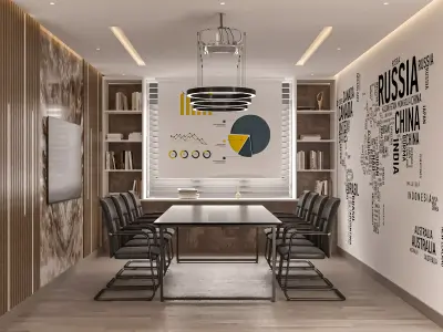 modern meeting room 3d model 3D model