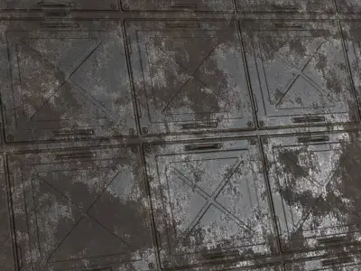 Industrial Dirty Metal Plate PBR Seamless Texture