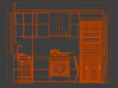 Simple Realistic Kitchen 3D model