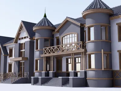 village building Low-poly 3D model