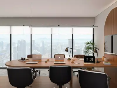 Minimalistic and Simple Coworking Space Home Office Low-poly 3D model