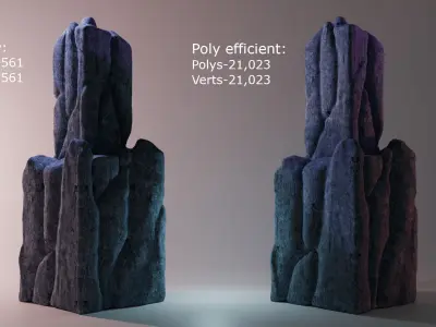 Stylized cliff type 2 3D model