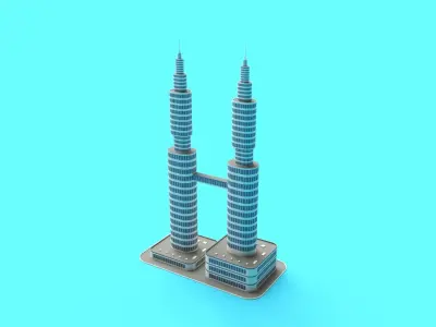 Cartoon Building 005 Low-poly 3D model