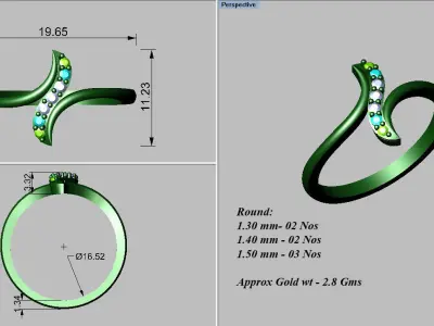 light weight gold diamond rings-C111116SKCH2026032-wt-0-5 3D print model purchase